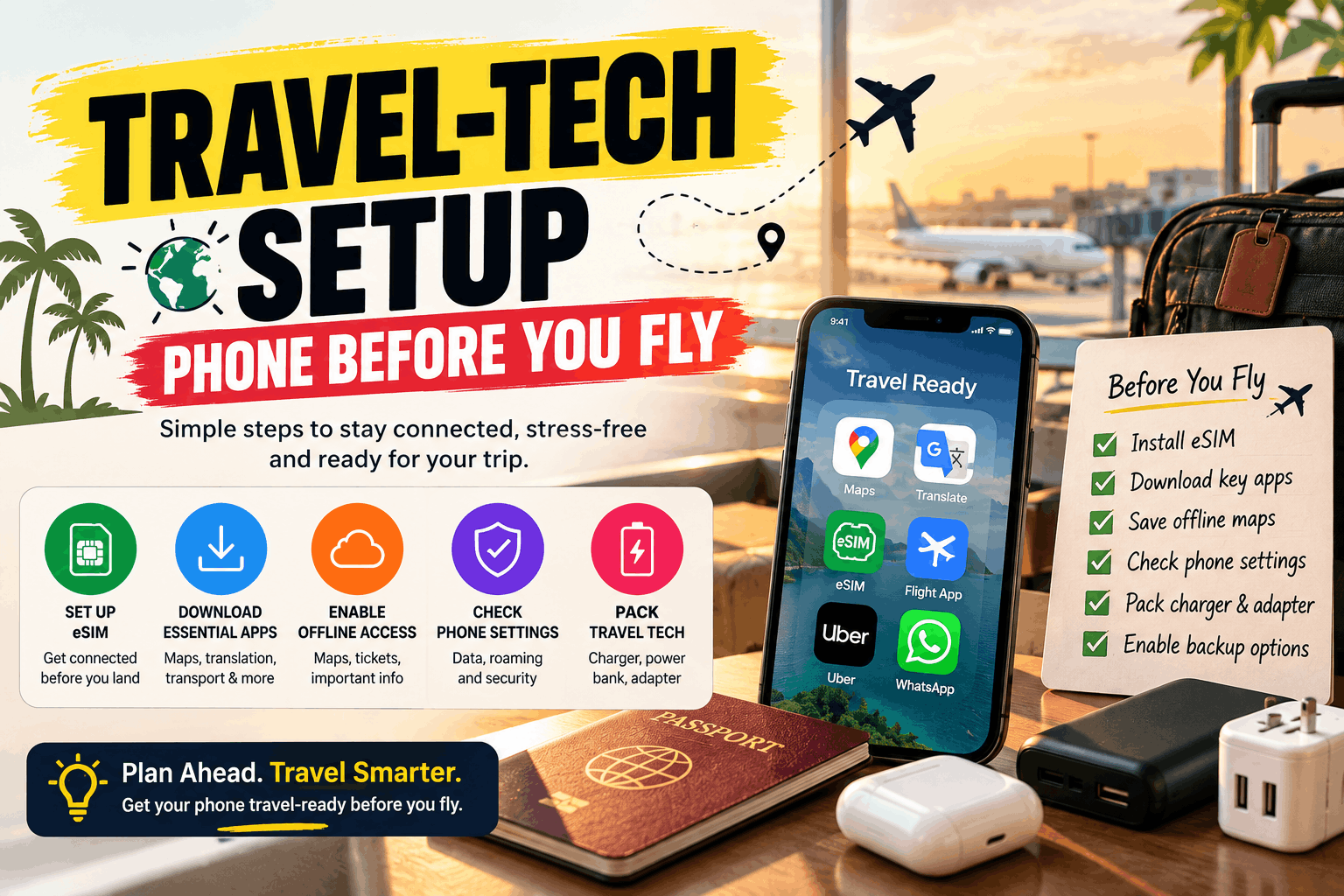 Travel Tech Setup: Everything to Do With Your Phone Before You Fly